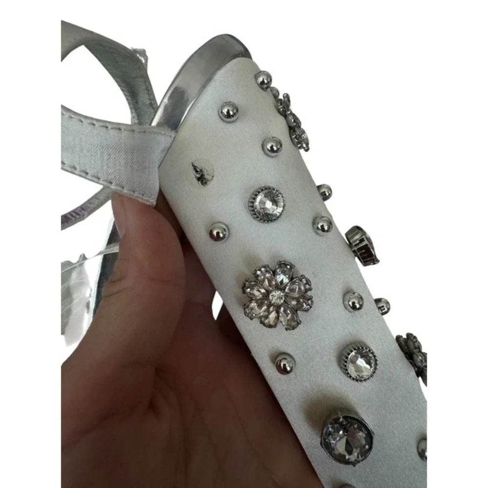 Azalea Wang Kiki Embellished Chunky Sandal Bachelorette Heel